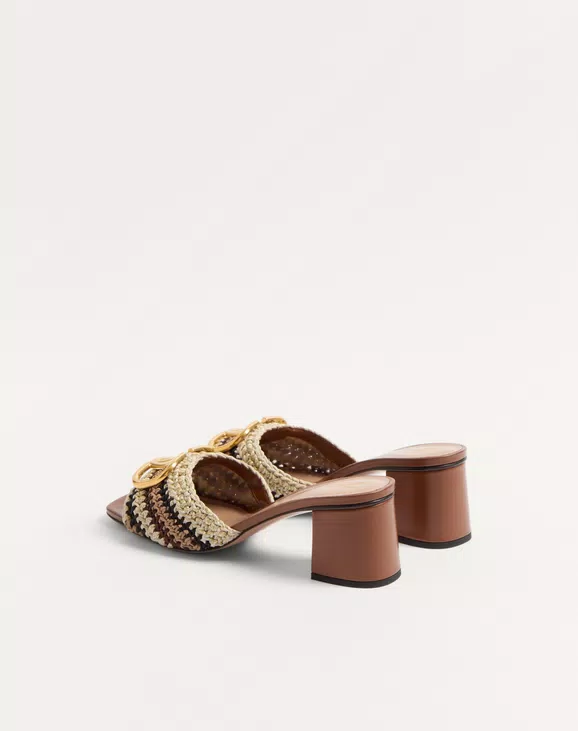 Valentino Vlogo Signature Slide Sandal With Crochet Embroidery 60Mm - Image 5